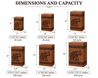 Urne funéraire en bois d'éléphant faite à la main et personnalisée - Style américain, écologique et durable, capacité de 200/220 pouces cubes