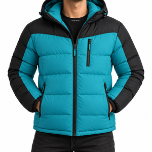 Hot Sale Street Wear Men's Puffer Jacket Cold Weather <b>Waterproof</b> Hooded Front Unique Style Outdoor Wear <b>Padded</b> Bubble <b>Coat</b> - Product Image 4