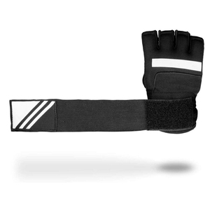 Half Finger Training Gloves Black With Reflective Stripes Velcro Closure For Martial Arts and Boxing Inner Gloves - Product Image 3