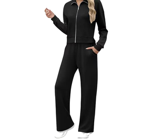 Survêtements de sport pour femmes de qualité supérieure, deux pièces, manches longues, nouveau style, nouveau design, pour la salle de sport, pour les entraînements intenses, en molleton - Product Image 5