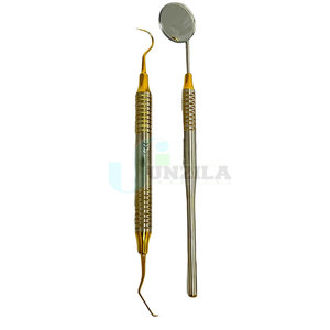 Kit dentaire de haute qualité avec poignées moletées, miroir et sonde incurvée pour les soins bucco-dentaires quotidiens - Product Image 3
