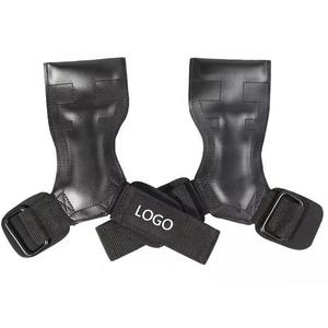 Customized High Quality Rubber Lightweight Adjustable Wrist Strap Fingerless Gymnastic <b>Weight</b> Lifting Grips Palm Protector Cross - Product Image 2