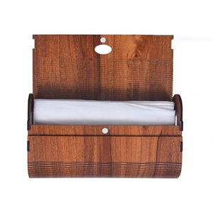 Rectangular Wooden Tissue Paper Box with <b>Sliding</b> Opening for Home Living Room Decor - Product Image 5