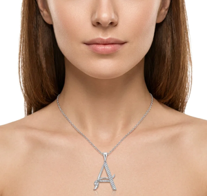 Collar con Colgante de Diamante de Laboratorio en Plata de Ley 925 con Iniciales Personalizadas, Chapado en Oro Vermeil, Etiqueta Privada, Joyería OEM ODM - Product Image 6