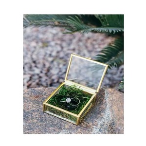 Decorative Jewelry Storage <b>Box</b> Clear Glass Metal Frame Elegant Long Glass Jewelry <b>Box</b> with <b>Strong</b> Metal Structure - Product Image 3