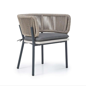 Chaise de jardin en corde tressée CARA avec structure en aluminium pour l'extérieur - Product Image 1