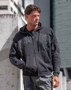 550 GSM Men <b>Hoodie</b> in Heavyweight 100% Cotton Embroidered Winter Pullover <b>Hoodie</b> Streetwear Acid Wash Oversized Fleece - Product Image 2