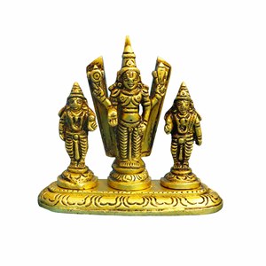 ชุดพระบาลากีเพอรูมัลทองเหลืองทำมือ สูง 8.5 ซม. สำหรับตกแต่งบ้านและวัด - Product Image 1