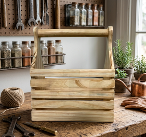 Organisateur d'atelier rectangulaire en bois de pin rustique, fait main, durable, multifonction, sur pied, simple - Product Image 4