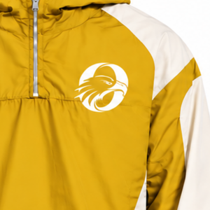 Veste coupe-vent légère à capuche pour homme, couleur unie jaune doré, style colorblock, fermeture éclair quart, idéale pour le sport, les voyages et les occasions décontractées - Product Image 5