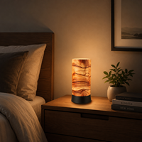 Lampu Meja Motif Kayu Lampu Tidur Dekoratif Rustic Lampu Malam Hangat Pencahayaan Ambient E27 Kompatibel Dekorasi Rumah Modern Hadiah Lampu