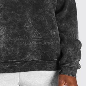 เสื้อสเวตเชิ้ตผู้ชายสไตล์ล่าสุด ผ้าฝ้าย ทรงเบสิค ล้างสีแบบแอซิด แขนยาว ใส่ได้ในฤดูร้อน เสื้อผ้าลำลองสำหรับผู้ชาย - Product Image 5