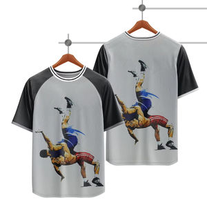 ชุดยูนิฟอร์มศิลปะการต่อสู้ชายแบบสั่งทำปี 2026 ผ้าถักระบายอากาศได้ดี โพลีเอสเตอร์ 100% เสื้อยืดและกางเกงขาสั้นสำหรับนักมวยปล้ำ พิมพ์ลายดิจิทัล นานาชาติ - Product Image 4