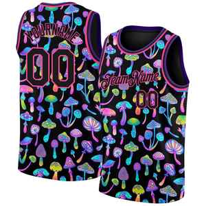 Camiseta de Baloncesto Sublimada Personalizada, Camiseta Deportiva Transpirable de Malla Negra para Hombre Adulto, Impresión de Nombre y Número del Equipo Personalizado - Product Image 1