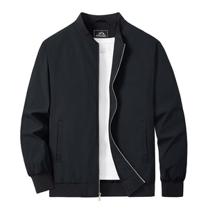 Loose Fit Mens Stand Collar <b>Summer</b> Zipper Outdoor <b>Jacket</b> <b>Lightweight</b> Casual Windproof Polyester Luminous Print Outerwear - Product Image 2