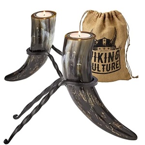 Corne de buffle rustique pour décoration d'intérieur, artisanat fait main, 100% corne de bœuf naturelle, tasse décorative style Viking, corne à boire - Product Image 1