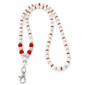 Pearl Beaded Lanyard Necklace Women Phone Strap <b>ID</b> <b>Holder</b> Keychain Colorful Beads Fashion Accessory Stylish Gift - Product Image 4