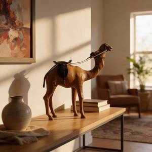 Wooden Camel <b>Table</b> Centerpiece Artistic Home Decor Showpiece for Living Room <b>Table</b> and Shelf Display - Product Image 1