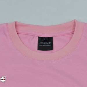Camiseta de Algodón Rosa para Mujer, Cuello Redondo, Manga Corta, Corte Regular, Color Sólido, Diseño Liso, Estilo Casual, para Diseñar y Agregar Logotipos - Product Image 5