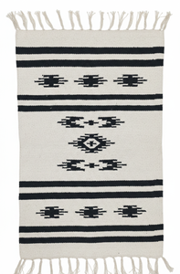 Tapis blanc réversible en coton peluche tissé à la main avec motif floral moderne, lavable en machine, pour la maison, les pique-niques et les voyages - Product Image 4