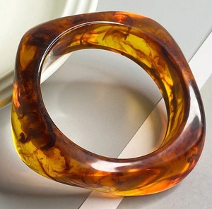 Vintage Resin Cuff BraceleTortoiseshell Pattern Acrylic <b>Bangles</b> Unisex Fashion Jewellery Statement Piece - Product Image 2
