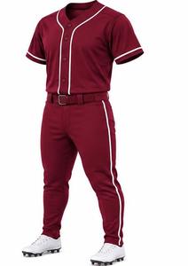 Ensemble uniforme de baseball marron à manches courtes, maillot, pantalon, ceinture, respirant, 100 % polyester, pour homme adulte, numéro personnalisable 23, ODM - Product Image 6