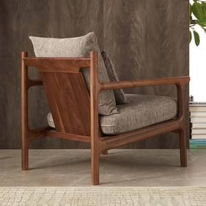 Fauteuil lounge en bois massif fabriqué au Vietnam |   Fauteuil en bois contemporain Harlow avec coussin rembourré – Fabricant OEM / ODM - Product Image 4