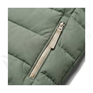 Hooded Quilted Jacket Women Winter Green Fur Trim Full Sleeve Windproof Polyester Filling Regular Length Zipper Closure - Product Image 5