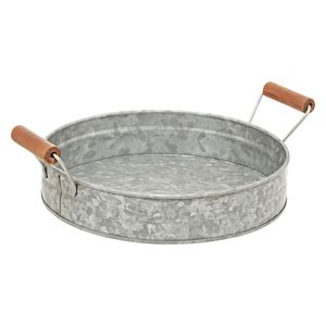Bandejas de Servir Clásicas de Metal Galvanizado, Ecológicas, Aptas para Lavavajillas, con Asas de Madera, Forma Personalizada, Decoración para el Hogar - Product Image 1