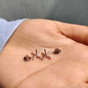 Pendientes de Moissanita con Corte Brillante Redondo en Forma de Cruz, Plata de Ley 925, Lujosos y Modernos para Compromiso, Boda, Aniversario - Product Image 5