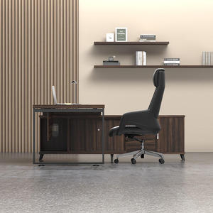 Modern Modular L-Shaped Executive Office <b>Desk</b> with Storage <b>Cabinet</b> Chipboard Melamine Material Commercial & Home Office Use - Product Image 5