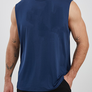 Débardeur de sport oversize de haute qualité pour hommes, en coton vierge, sans manches, pour la course et la gym, personnalisable avec logo - Product Image 6