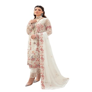 ชุดเดรส Anarkali สำหรับผู้หญิงผ้าชีฟองปัก3ชิ้นสำหรับงานปาร์ตี้ชุดแต่งงาน - Product Image 1