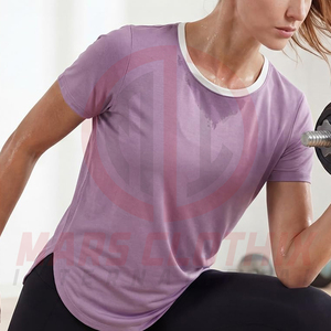 Camiseta deportiva transpirable de secado rápido para mujer, ligera, para entrenamiento físico, correr, hacer ejercicio, ropa de gimnasio, camiseta de gimnasio para mujer - Product Image 3