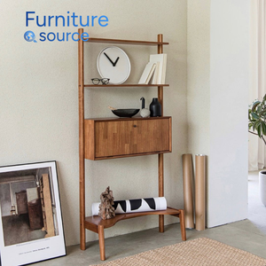 Vietnam OEM/ODM escalera de madera maciza estante-sala de estar vitrina con cajón integrado para el hogar del hotel - Product Image 2