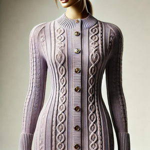 <b>Women</b> Gradient Knit <b>Cardigan</b> O-Neck Full Sleeve <b>Button</b> Closure Casual Winter Wear 100% Acrylic Anti-Pilling - Product Image 2