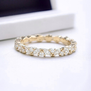 แหวนวงนิรันดร์ประดับเพชรคิวบิกเซอร์โคเนีย ดีไซน์ทันสมัย เงินแท้ 925 ชุบทองคำสีกุหลาบ ทรงปาเว่ เหมาะสำหรับผู้หญิงในวันครบรอบ - Product Image 3