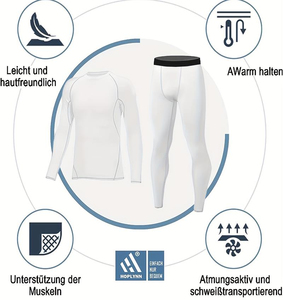 Conjunto de compresión para niños, manga larga, de secado rápido, licra y poliéster, top de manga larga y pantalones sin costuras, ropa deportiva para niños - Product Image 6
