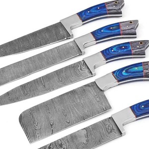 Juego de cuchillos de chef de acero de Damasco, juego profesional de 6 piezas, cuchillos de chef con filo serrado, juego de cuchillos para diestros - Product Image 4