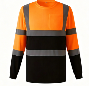 Camisa de Seguridad de Alta Visibilidad de Manga Larga para Hombre, Dos Tonos, Reflectante, Ropa de Trabajo, Cuello Redondo, Uniforme de Protección para Construcción y Seguridad - Product Image 6