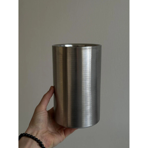 Seau à glace rond moderne en acier inoxydable à bas prix avec pince à glace et couvercle, pour bar, champagne et bière, sans poignée - Product Image 2