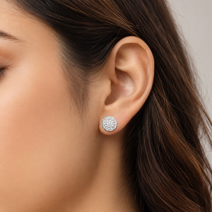 Boucles d'oreilles clous en argent sterling 925 avec moissanite taille brillant ronde, motif soleil, bijoux fins de luxe tendance hip-hop personnalisés - Product Image 6