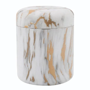 High-shine stainless steel storage <b>canisters</b> feature delicate laser-etched floral designs on the front. Available for wholesale. - Product Image 3