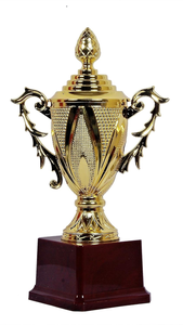 Copa de Trofeo Premium Dorada con Asas Decorativas y Base de Madera para Competiciones Deportivas, Eventos y Ceremonias - Product Image 5