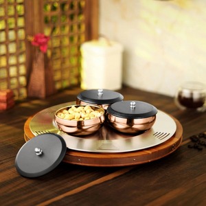 Bol en métal de style industriel avec intérieur émaillé, bol de service robuste, décoration de table à manger, décoration de cuisine et idéal pour offrir - Product Image 1