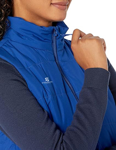 Gilet matelassé léger et écologique pour femme, sans manches, coupe-vent, chaud pour l'hiver, en nylon, décontracté, avec capuche OEM pour femme - Product Image 2