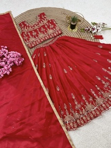 Conjunto de lehenga bordado de estilo tradicional indio-pakistaní para niñas, para bodas, para edades de 2 a 15 años. - Product Image 4