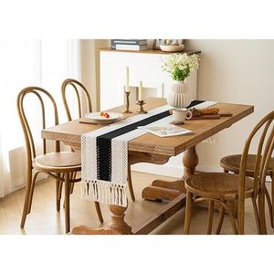 Runner da Tavolo Boho Chic 72 Pollici per Natale e Halloween, Macramè con Nappe, Decorazione Rustica per la Casa in Stile Fattoria, Nero - Product Image 6