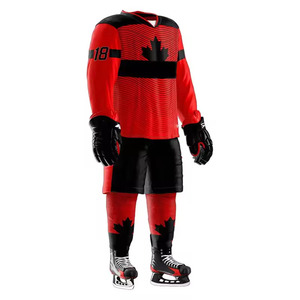 Uniforme de Hockey sobre Hielo Sublimado Personalizado, Jersey y Pantalones Blancos, Morados y Dorados para Hombre, Manga Larga, Absorbente de Humedad, 100% Poliéster - Product Image 1