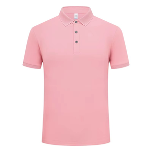 Chemise piqué noire unie anti-plis en polyester à manches courtes pour homme, coupe décontractée, tricotée avec boutons - Product Image 3